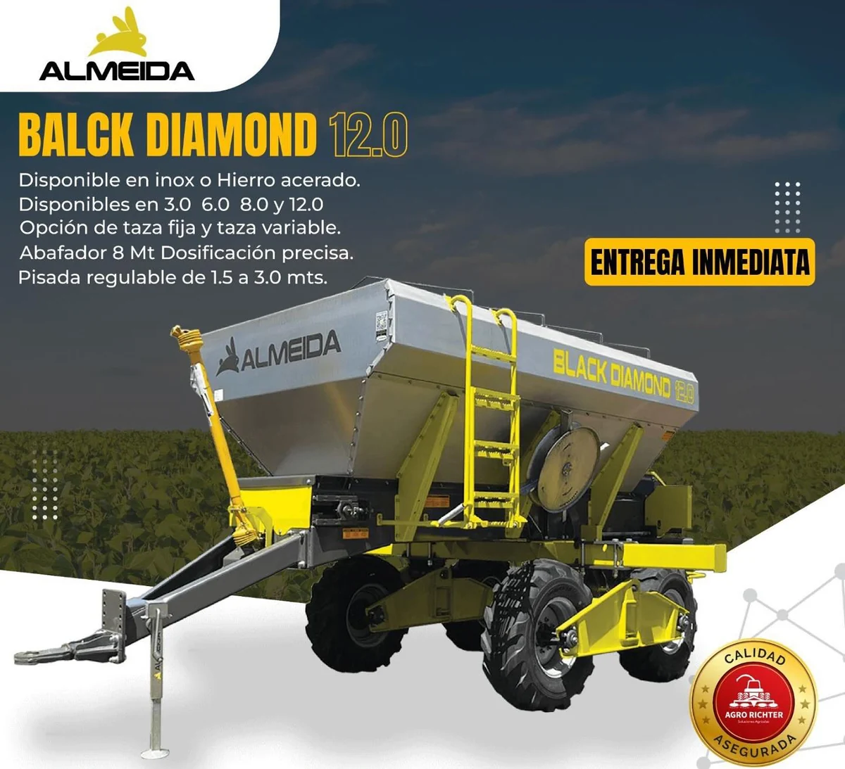 Esparcidor de abonos Almeida Black Diamond